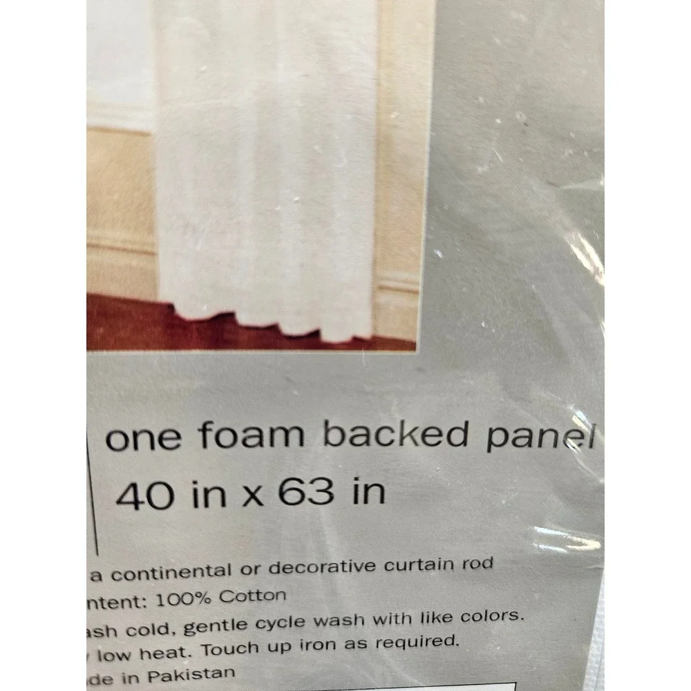 Windham White Foam Backed Energy Saving Curtain Panel 40 x 63 100% Cotton